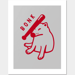 Shiba Inu doge. Design for the bonk meme lovers in red ink Posters and Art